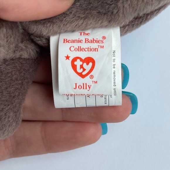 TY Beanie Babie "Jolly" Extremely RARE with Two Tush Tags! Dual US & Canadian - Picture 5 of 12